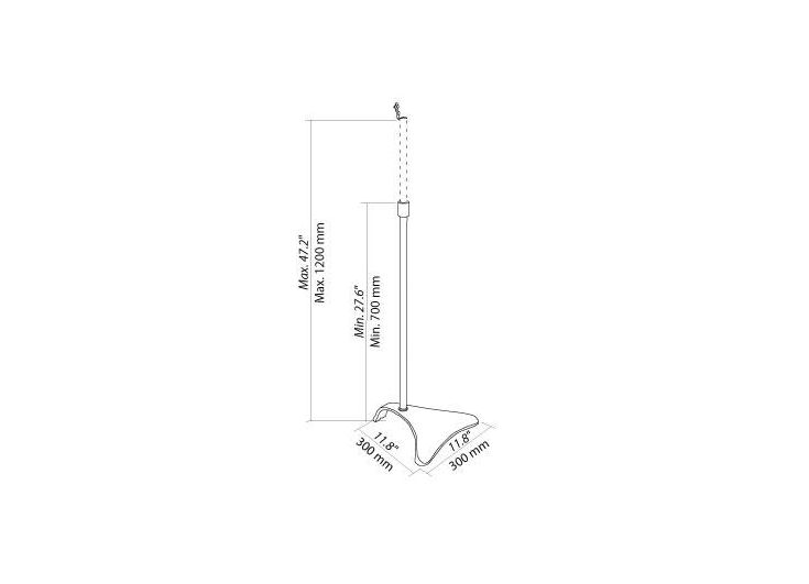 Norstone Finn Edge Height Adjustable Universal Satellite Speaker Stands - Black