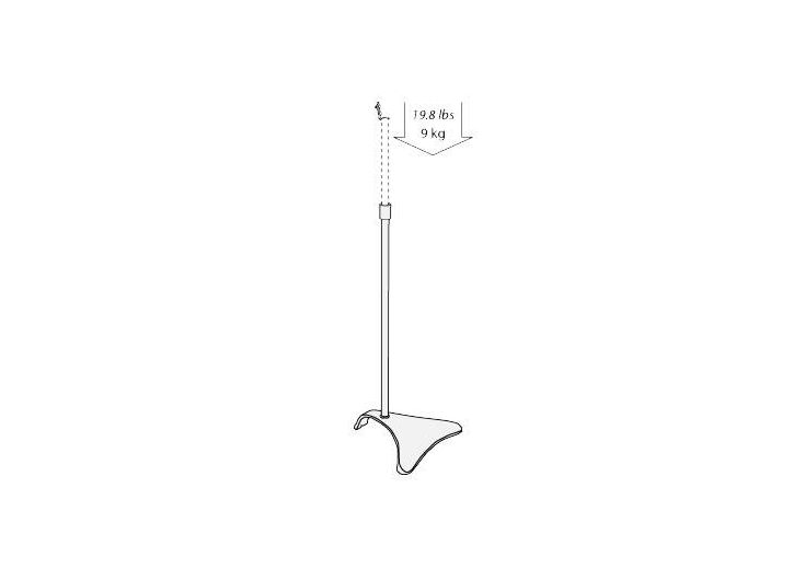 Norstone Finn Edge Height Adjustable Universal Satellite Speaker Stands - Black