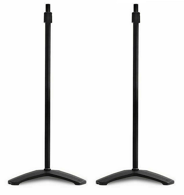 Norstone Finn Edge Height Adjustable Universal Satellite Speaker Stands - Black