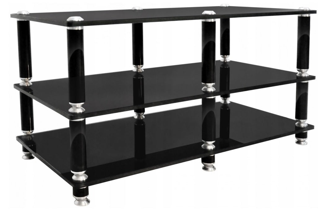 Norstone STABBL 3 Shelf Premium TV Hi-Fi Rack in Satin Black