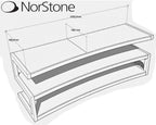 Norstone ESSE Curve Furniture 1500mm Black with Black Glass