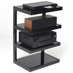 Norstone ESSE HiFi 4 shelf TV/ HI-FI Stand in Black / Red Finish