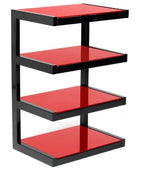 Norstone ESSE HiFi 4 shelf TV/ HI-FI Stand in Black / Red Finish