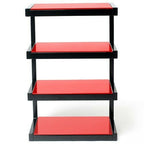 Norstone ESSE HiFi 4 shelf TV/ HI-FI Stand in Black / Red Finish