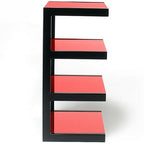 Norstone ESSE HiFi 4 shelf TV/ HI-FI Stand in Black / Red Finish