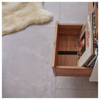 Norstone Oslo 800 Vinyl Storage Cabinet with Turntable Shelf - Black Walnut