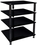 Norstone Bergen 2 4 Shelf for Hi-Fi Systems in Satin Black