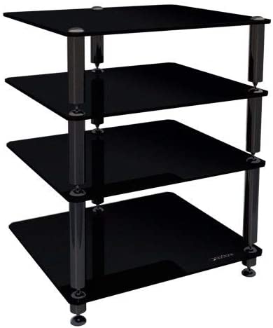 Norstone Bergen 2 4 Shelf for Hi-Fi Systems in Satin Black