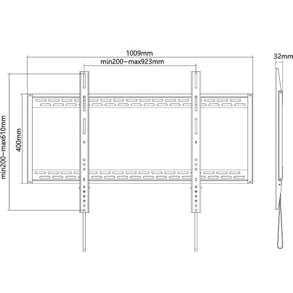 Norstone FIX60100 XL Flat to Wall TV Bracket for Screens up to 100" Max 100kg