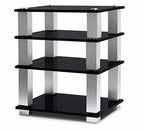 Norstone SQUARE HiFi 4 shelf TV/ HI-FI Stand Black Finish NORSQUABBKP