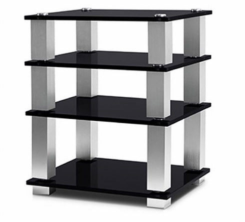 Norstone SQUARE HiFi 4 shelf TV/ HI-FI Stand Black Finish NORSQUABBKP