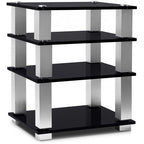 Norstone SQUARE HiFi 4 shelf TV/ HI-FI Stand Black Finish NORSQUABBKP