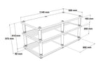 Norstone STABBL 3 Shelf Premium TV Hi-Fi Rack in Satin Black