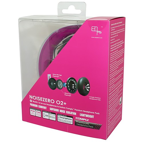 EOps NOISEZERO O2+ Comply On-ear Headphones MAGENTA