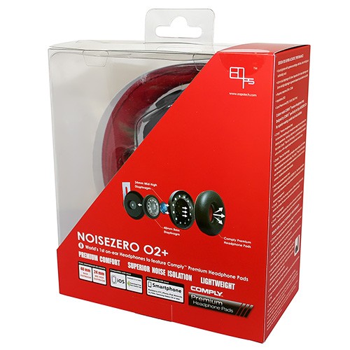EOps NOISEZERO O2+ Comply On-ear Headphones RED