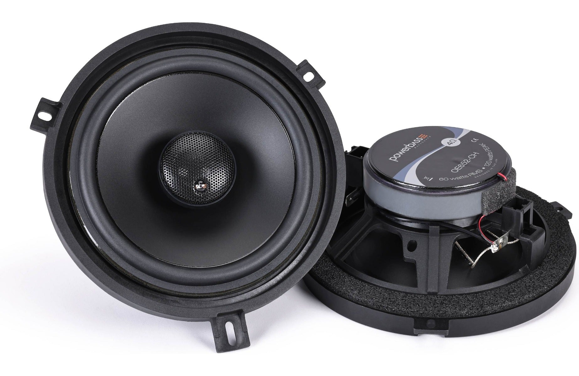 PowerBass OE652-CH Dodge, Chrysler, Jeep Custom Fit 6.5" 165mm 2 Way Coaxial Speakers 120 Watts