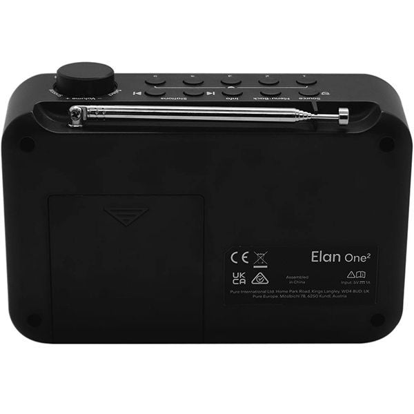 PURE Elan One² Portable DAB+ radio with Bluetooth, Charcoal