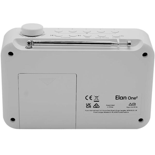 PURE Elan One² Portable DAB+ radio with Bluetooth, White