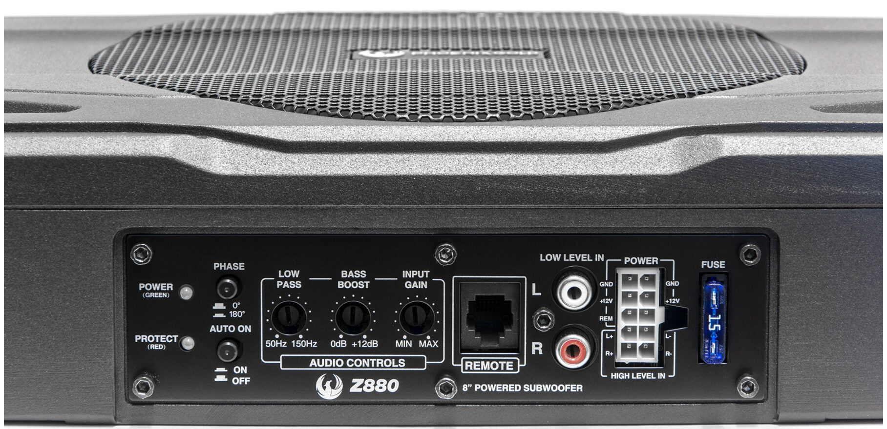 Phoenix Gold Z880 Underseat Active 8" subwoofer bass-box with built in amp