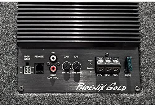 Phoenix Gold Z18AB 8" Active subwoofer bass-box with built in amp incl. cable kit & remote control