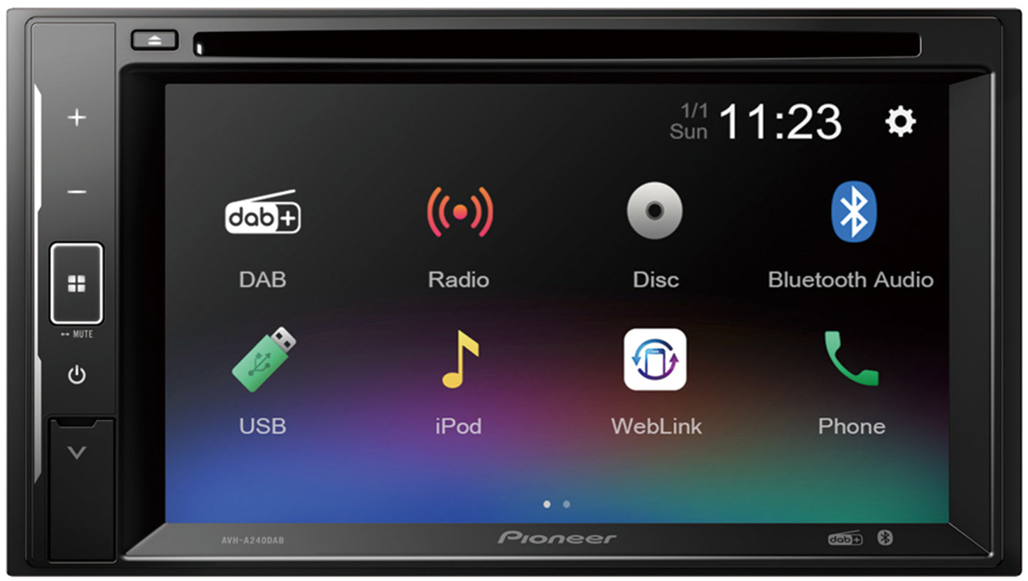 Pioneer AVH-A240DAB 6.2" Multimedia Player with Bluetooth, DAB/DAB+, Spotify & Siri Eyes Free