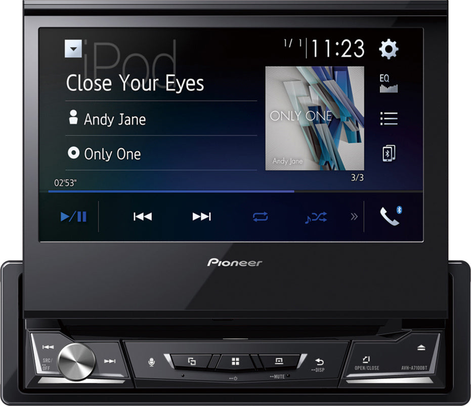Pioneer AVH-A7100BT 7" Motorised touchscreen Screen Single Din Bluetooth,USB, iPhone/Android control