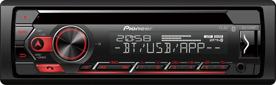 Pioneer DEH-S420BT USB/iPod Ready, Android, Direct Control, Aux-input and Bluetooth