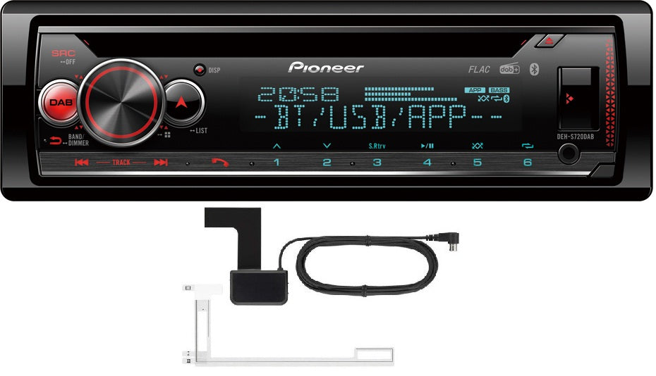 Pioneer DEH-S720DAB CD MP3 USB Stereo DAB Digital Radio Aux iPod iPhone Android Spotify DAB Aerial