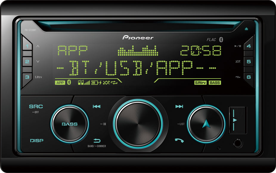 Pioneer FH-S720BT Double Din MP3 Spotify Bluetooth USB Android iPod iPhone