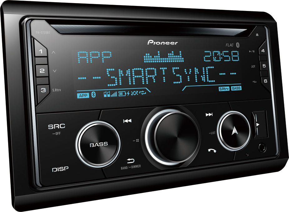 Pioneer FH-S720BT Double Din MP3 Spotify Bluetooth USB Android iPod iPhone
