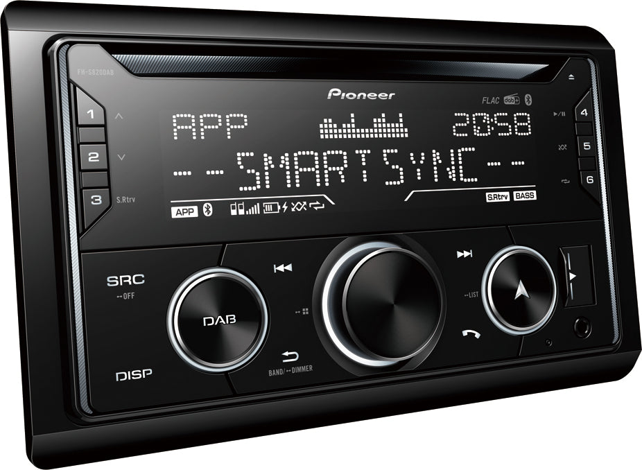 Pioneer FH-S820DAB Double DIN CD Tuner with DAB/DAB+, Bluetooth, Multi Colour Illumination, USB, Spotify