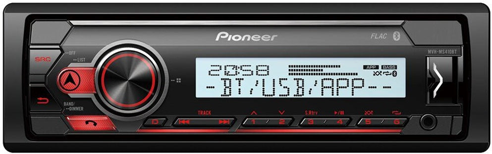 Pioneer MVH-MS410BT + TS-MR1600 Marine Stereo with Bluetooth USB and iPhone Android Control