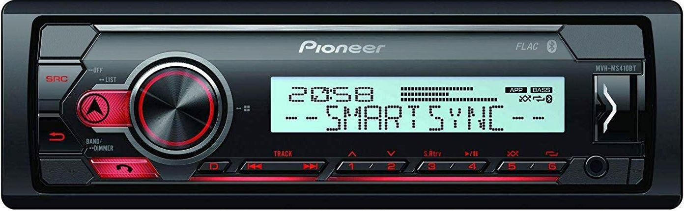 Pioneer MVH-MS410BT + TS-MR1600 Marine Stereo with Bluetooth USB and iPhone Android Control