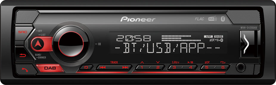 Pioneer MVH-S420DAB USB/iPod Ready, Android, DAB, Aux-input with Bluetooth DAB Antenna