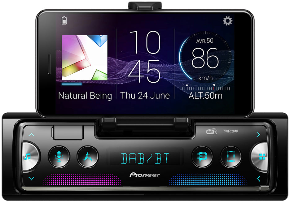 Pioneer SPH-20DAB DAB+ Apple car play Android Auto Bluetooth Built-In Phone Cradle USB BT parking sensors ND-PS1