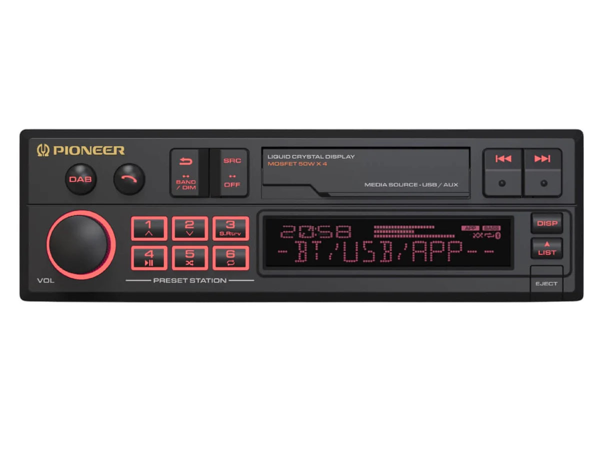 Pioneer SXT-C10PS Retro Car Stereo Bluetooth DAB+ USB Aux Classic Radio OEM Look