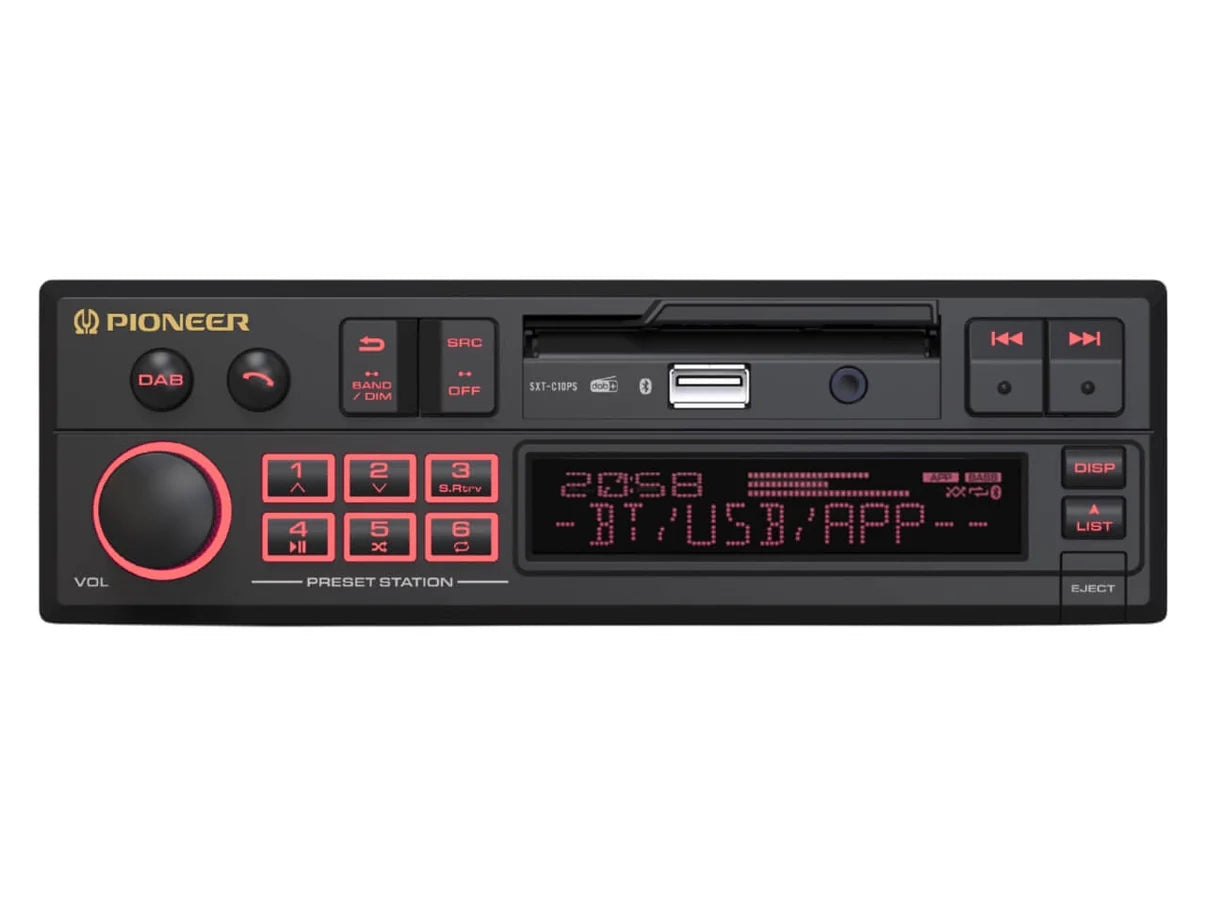 Pioneer SXT-C10PS Retro Car Stereo Bluetooth DAB+ USB Aux Classic Radio OEM Look