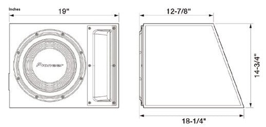 Pioneer TS-A300B Single 12" 1500w Sub Slot Port Bass Box Enclosure