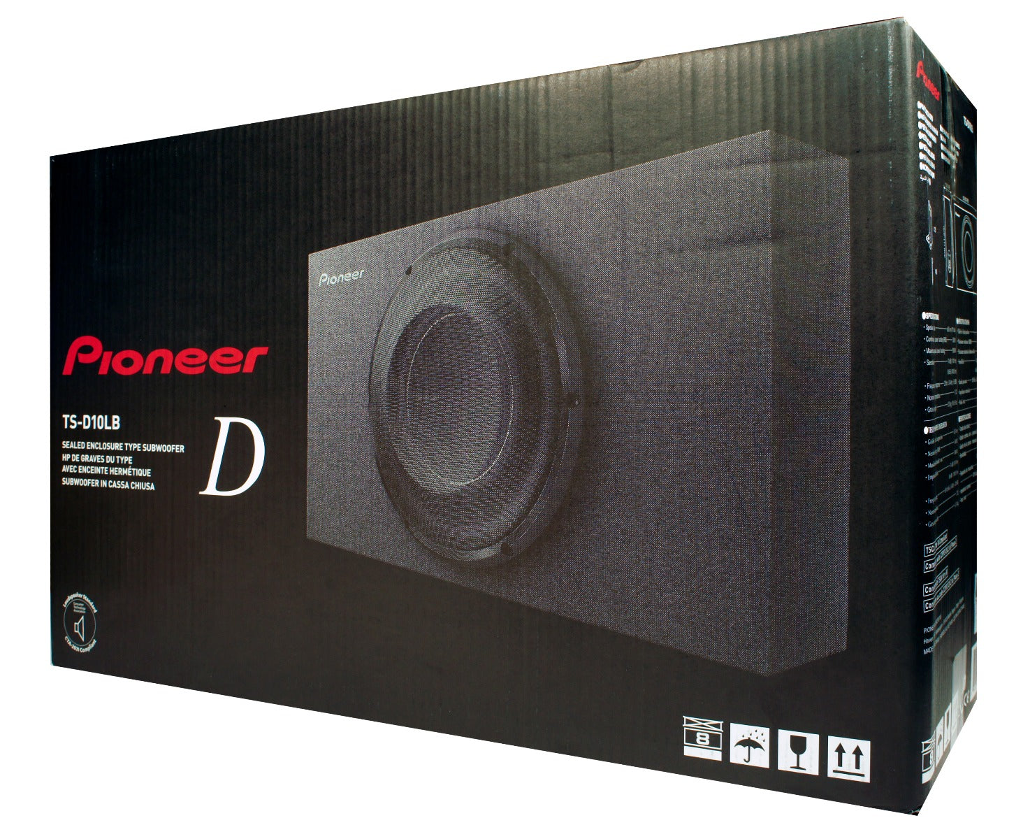 Pioneer TS-D10LB 25cm/10" D-Series Shallow Component Subwoofer Enclosed 1300W