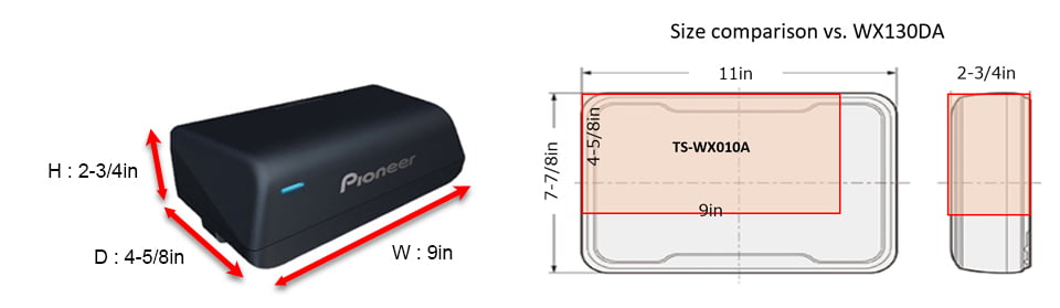 Pioneer TS-WX010A Compact Powered Subwoofer RMS 50W / MAX 160W Class D Amplifier