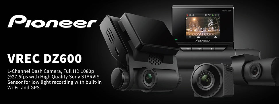 Pioneer VREC-DZ600 1-Channel Front Dash Camera Full HD GPS WIFI 16GB