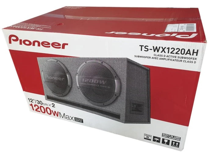 Pioneer TS-WX1220AH Twin 30cm 12" built-in Class-D amplifier 3000 watt Bass-Reflex Box with Active Subwoofers