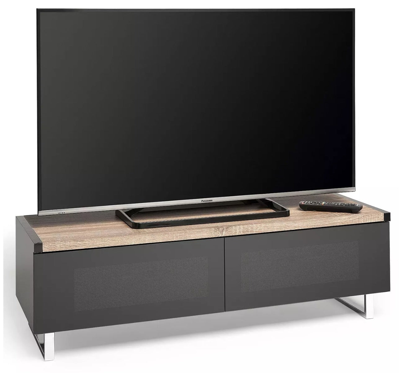 Techlink Panorama 120 DUAL Sided Top (Light Oak or Grey Oak) all in One Stand