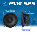 AudioControl PNW525 PNW Series 5.25" 50 Watt (RMS) High-Fidelity Coaxial Speakers (Pair)