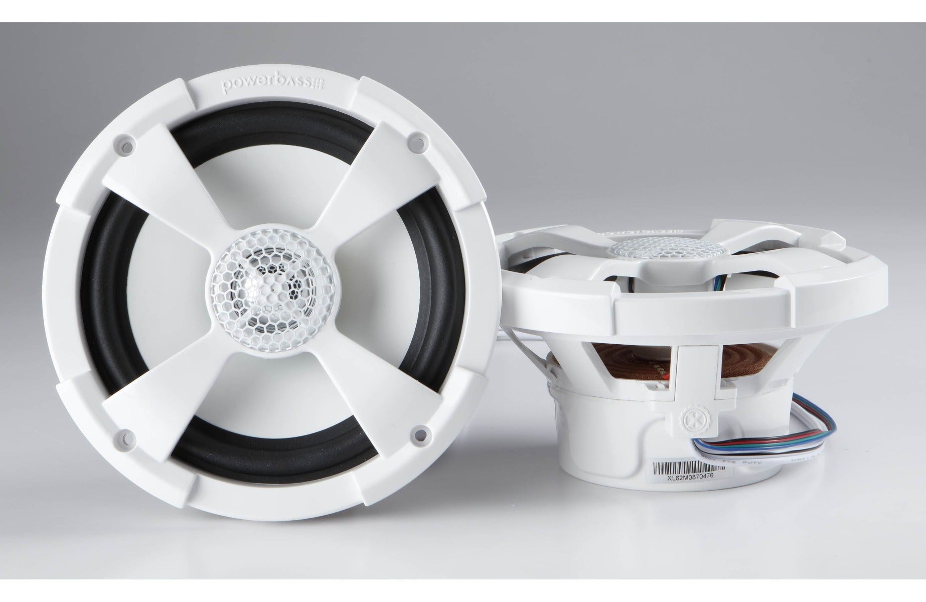 PowerBass XL-62M 6-1/2" 2-way marine speakers with built-in LED lights and remote