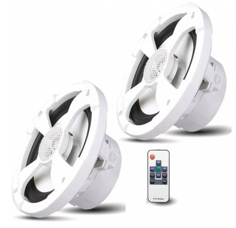 PowerBass XL-62M 6-1/2" 2-way marine speakers with built-in LED lights and remote