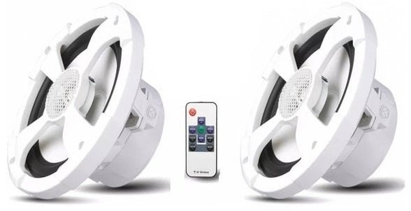 PowerBass XL-62M 6-1/2" 2-way marine speakers with built-in LED lights and remote