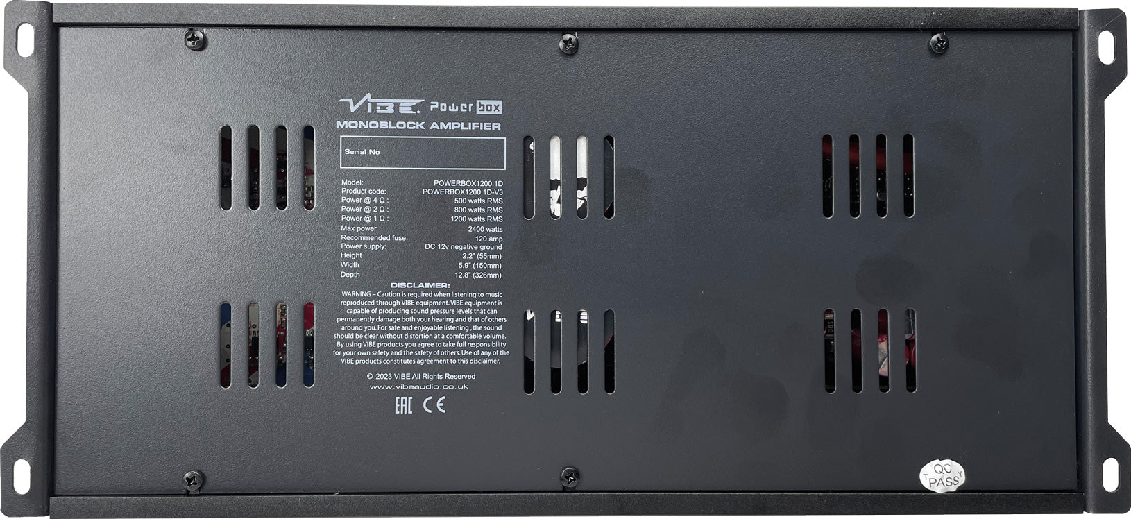 Vibe POWERBOX1200.1D-V3 - Ultra Class D Monoblock Car Amplifier 1200WRMS