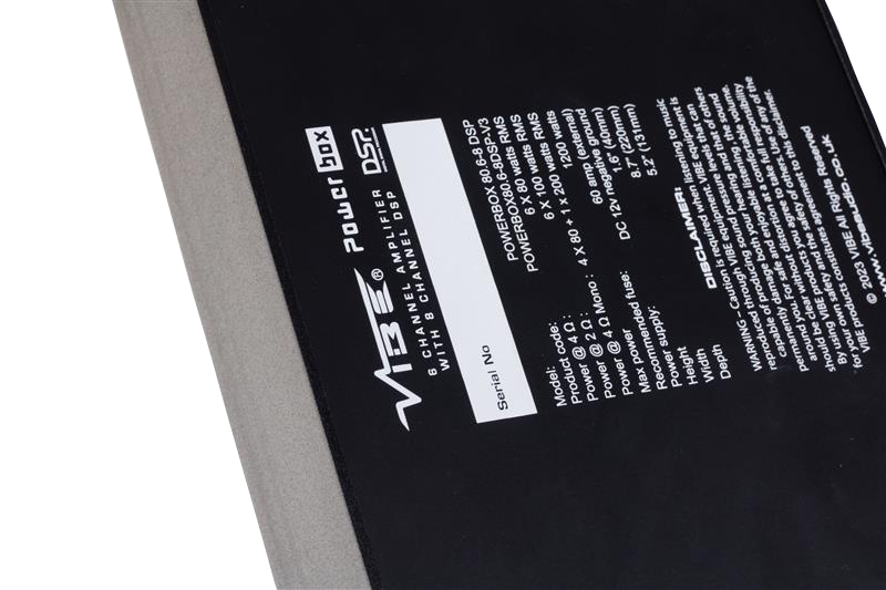 VIBE POWERBOX80.6-8DSP-V3: VIBE Powerbox 80.6 DSP 6 Channel Car Audio Amplifier