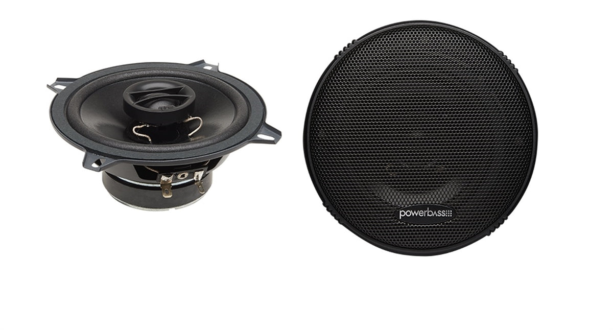PowerBass S-5202 - 5.25"  2-Way Coaxial Shallow Mounting Car Speakers 120W